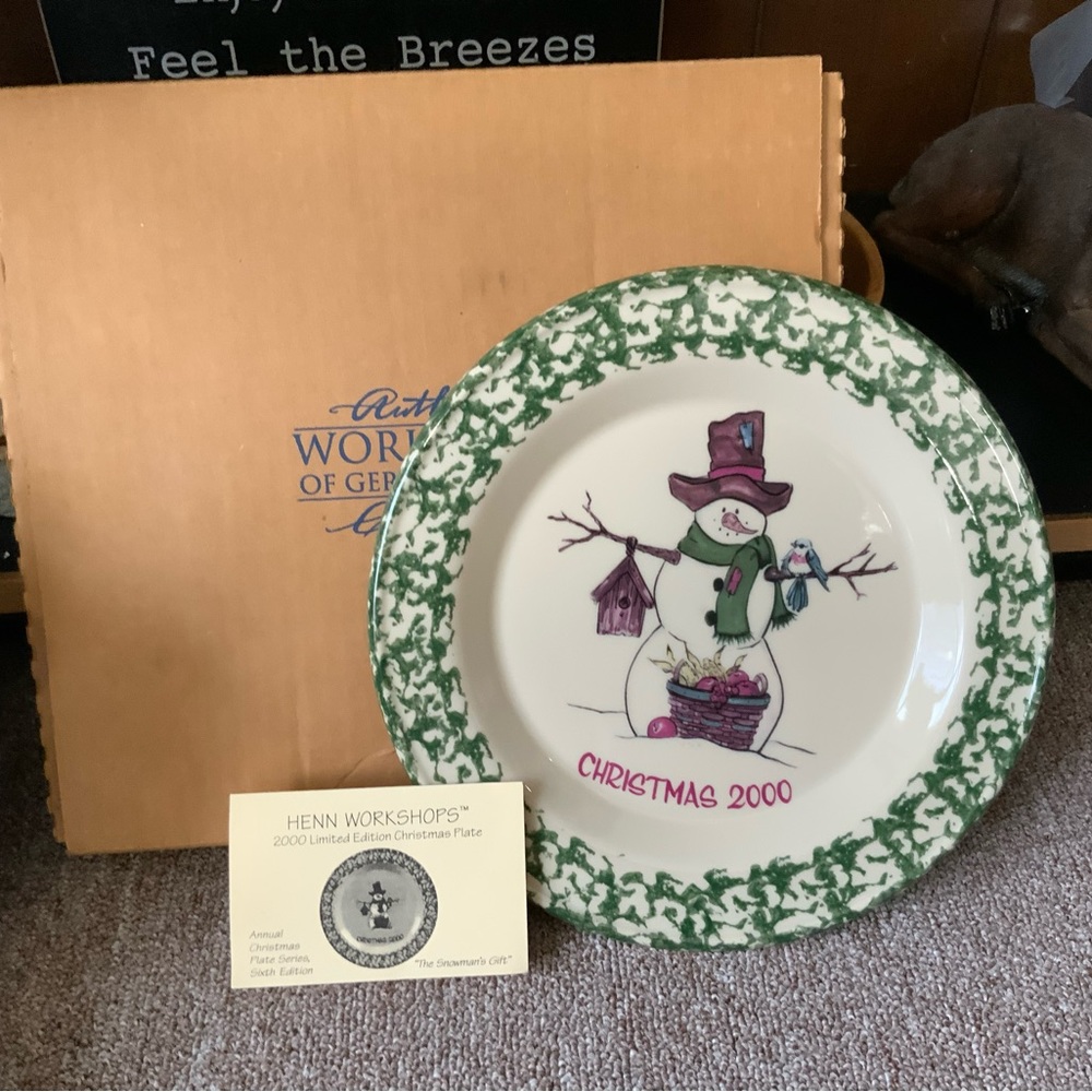 Gerald Henn Workshops 2000 Christmas Pottery Plate